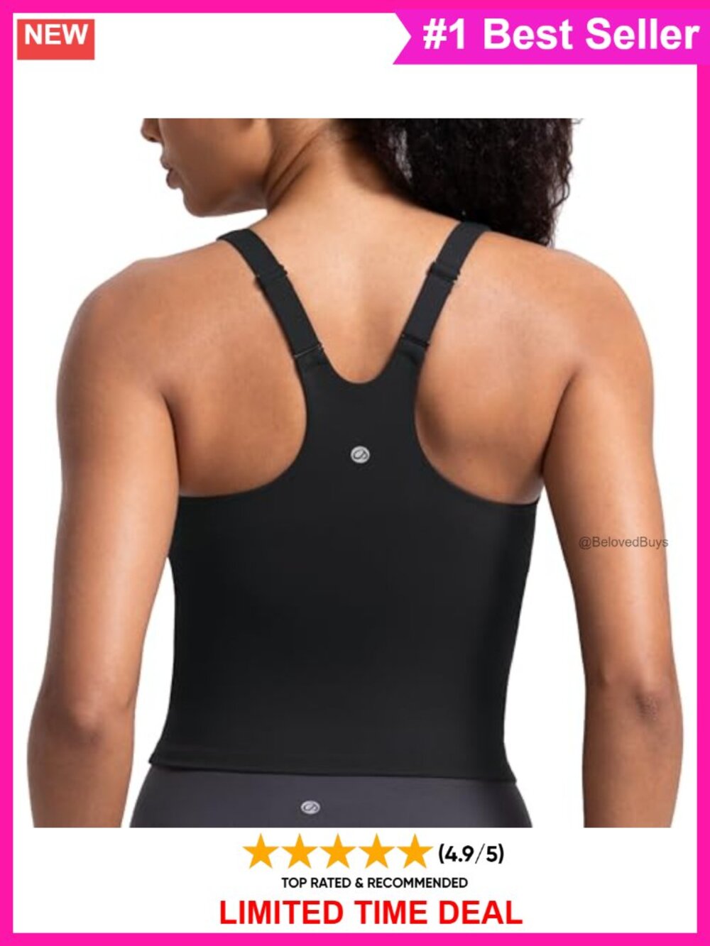 Butterlift V-Back Crop Tank Top Adjustable Racerback Yoga Workout
